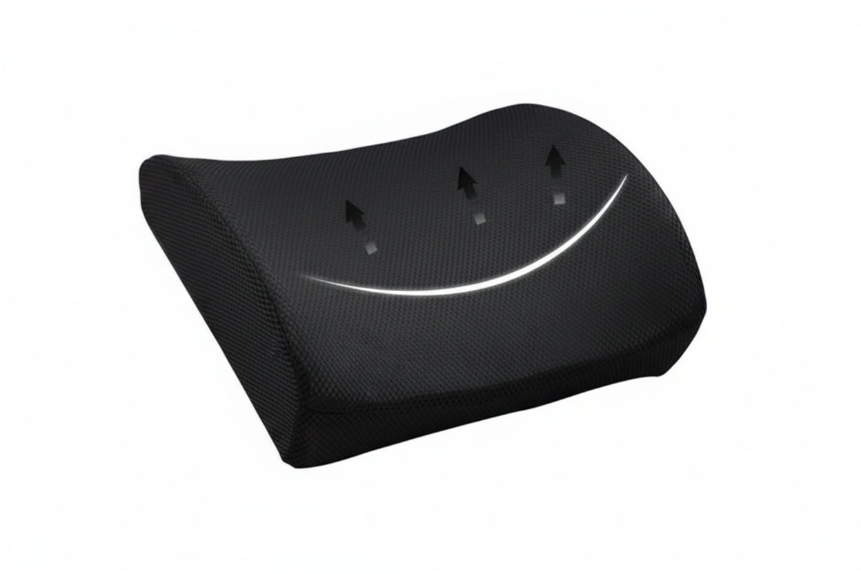 Memory Foam Lumbar Support Pillow – Ergonomic Back Cushion for Car & Office