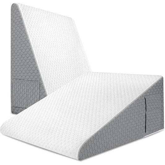 Memory Foam Wedge Pillow for Sleeping – Elevated Support Pillow with Removable Cover