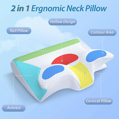 Memory Foam Cervical Pillow – Ergonomic Contour Neck Support Pillow for Sleeping