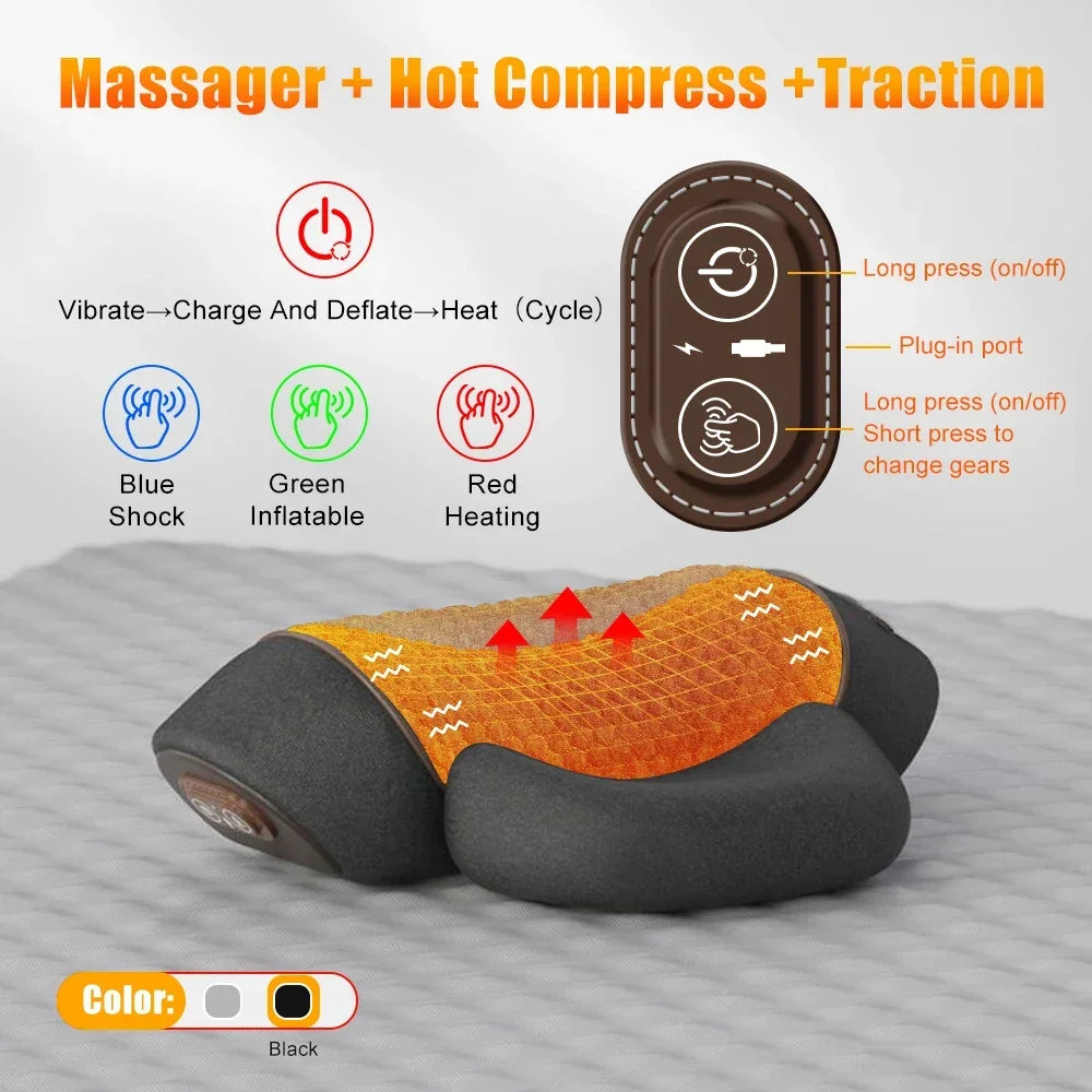 Cervical Neck Massager Pillow – Heated Traction Pain Relief Device