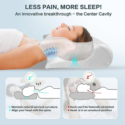 Memory Foam Cervical Pillow – Ergonomic Contour Neck Support Pillow for Sleeping