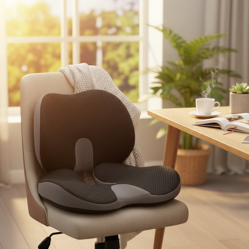 Orthopedic Memory Foam Seat Cushion – Tailbone & Sciatica Pain Relief Cushion