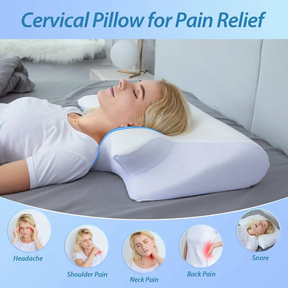 Memory Foam Cervical Pillow – Ergonomic Contour Neck Support Pillow for Sleeping